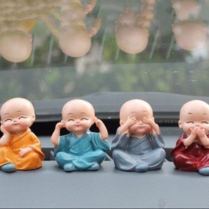 Set of 4 Buddha Monk Statues